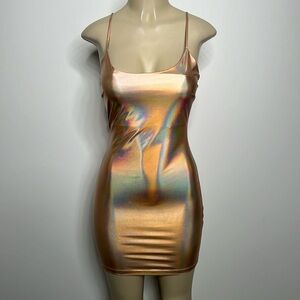 Lovely Day small gold iridescent mini dress